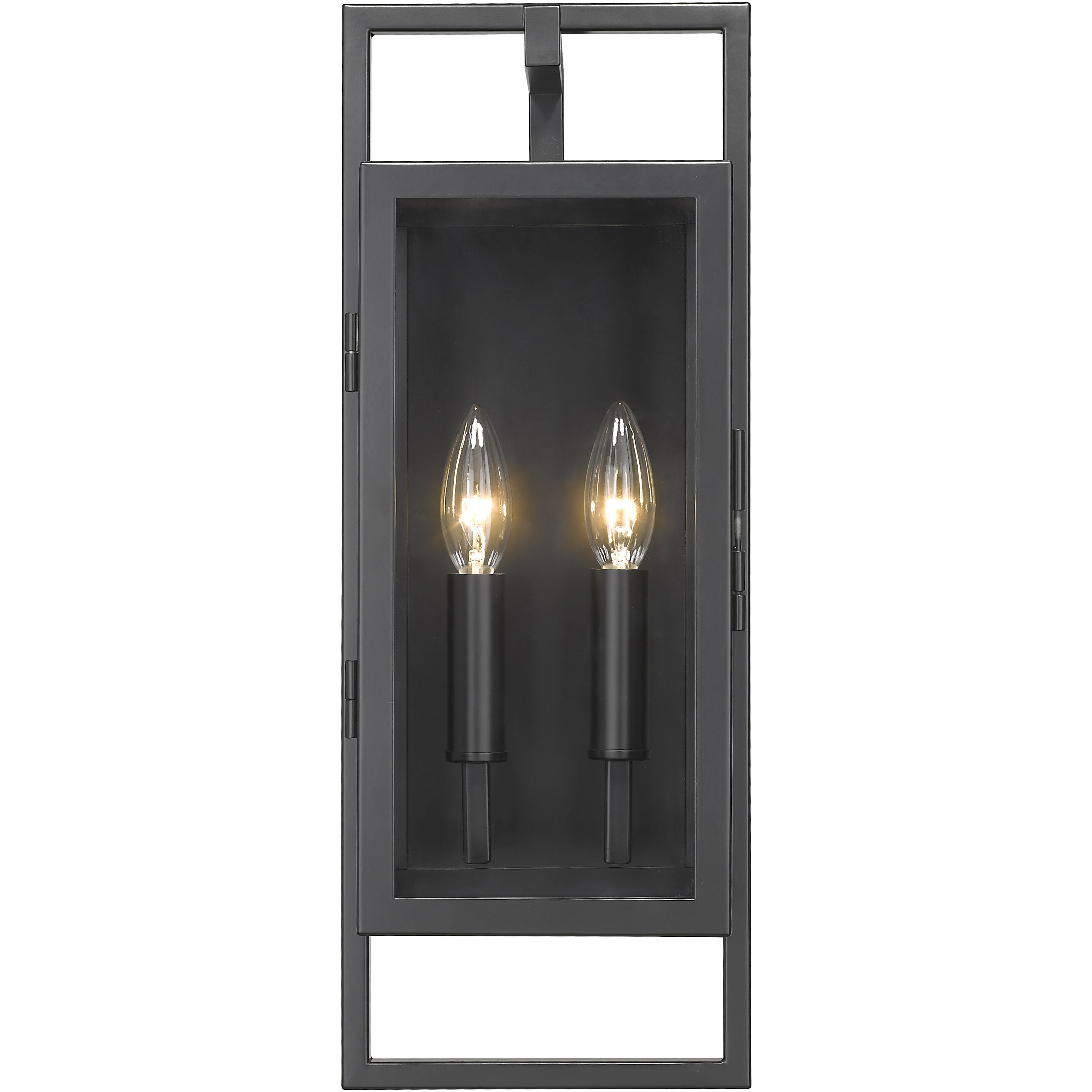 Lucian 2 Light 18.5 inch Black Outdoor Wall Light