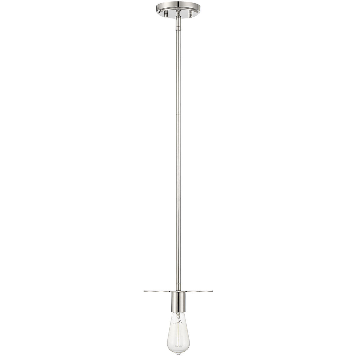 Modern 1 Light 8 inch Polished Nickel Mini-Pendant Ceiling Light