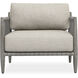 Borneo Charcoal Gray Rope and Nuance Dove Outdoor Lounge Chair