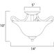 Basix 2 Light 14 inch Satin Nickel Semi-Flush Mount Ceiling Light