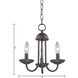 Montgomery 3 Light 12 inch Oil Rubbed Bronze Chandelier Ceiling Light