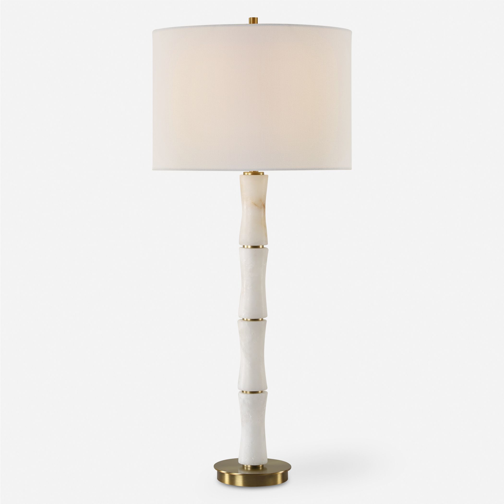Unify 32.25 inch 100.00 watt Polished Alabaster and Brass Table Lamp Portable Light