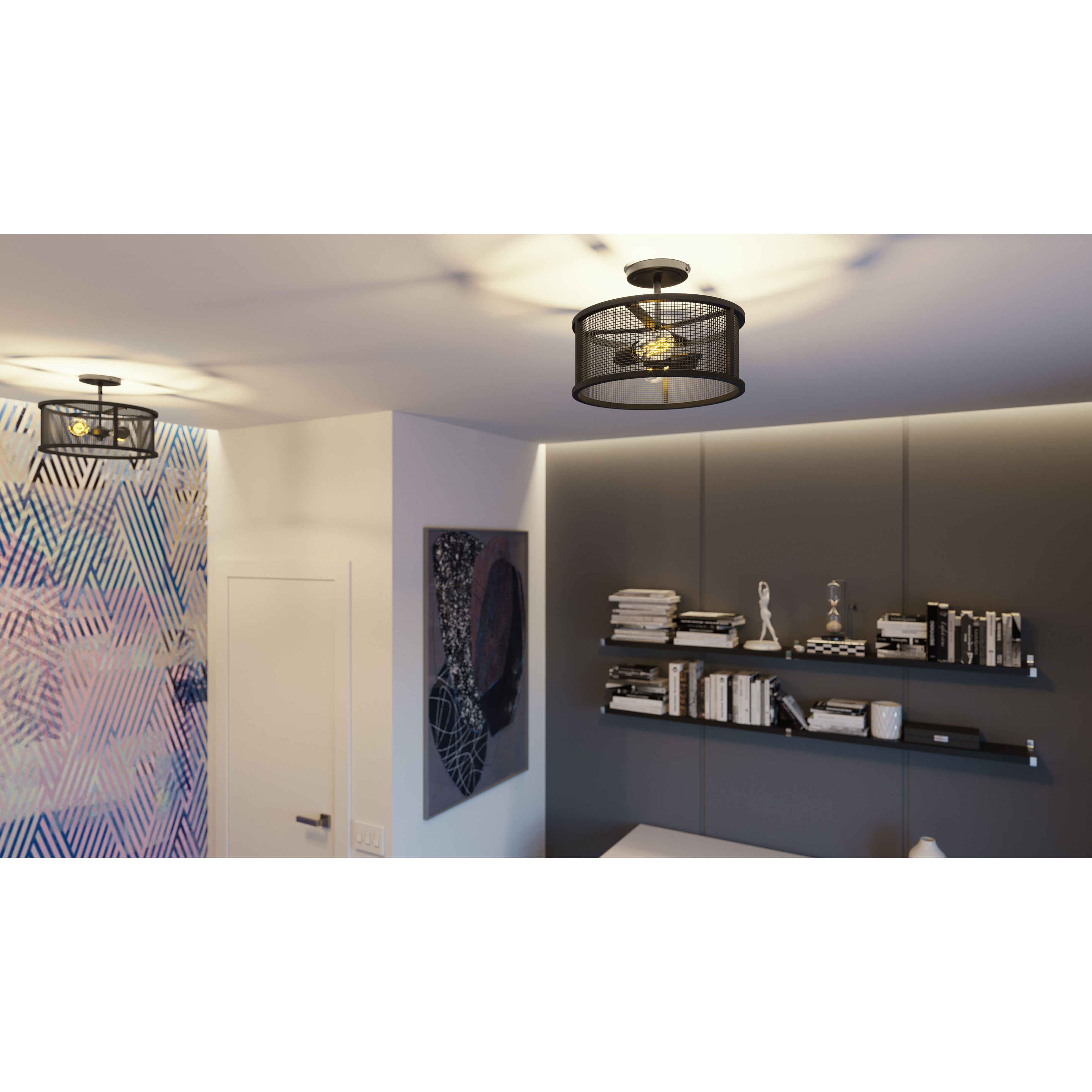 Austin 2 Light 14 inch Bronze Flush Mount Ceiling Light