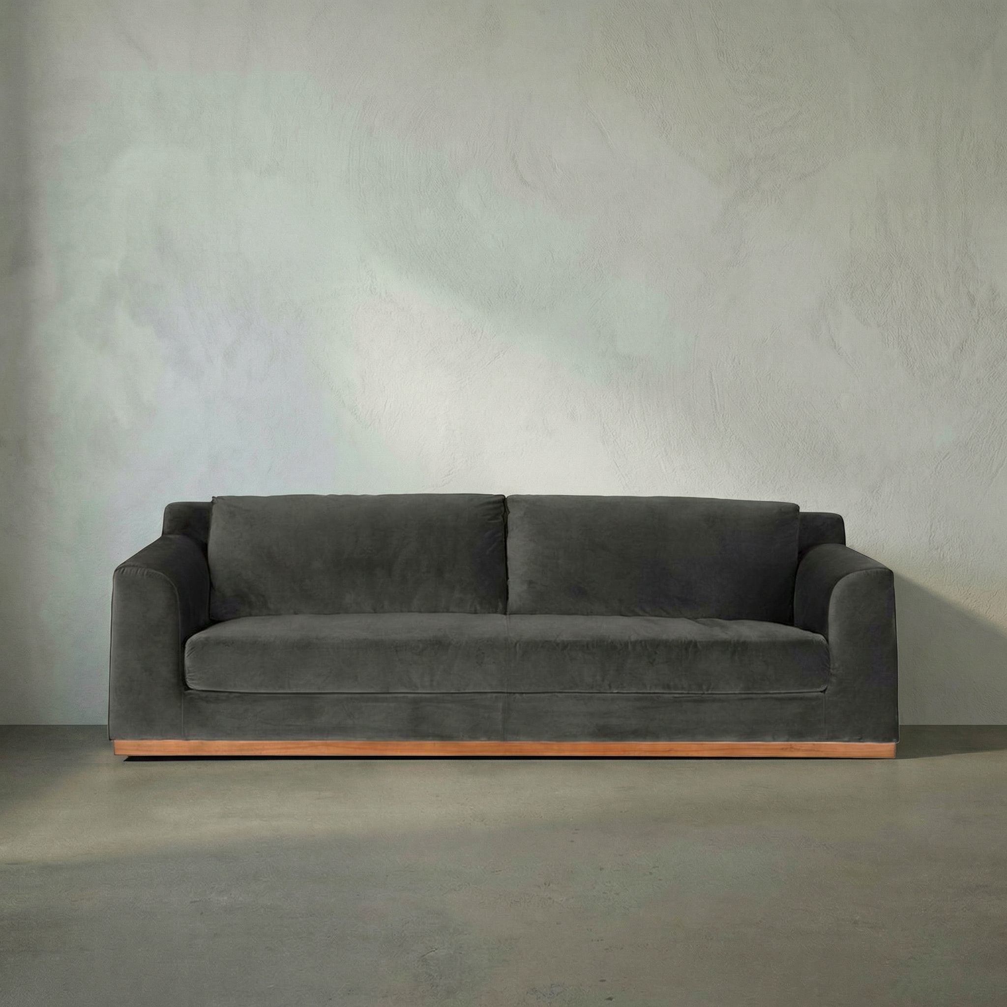Seville Grey Velvet Sofa
