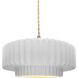 Radiance Collection - Pleated Tier Pendant Ceiling Light in Brushed Brass, Dedicated LED, Beige Twist Cord, Gloss White, 14.5W x 5.25H, Form+Finish+Function
