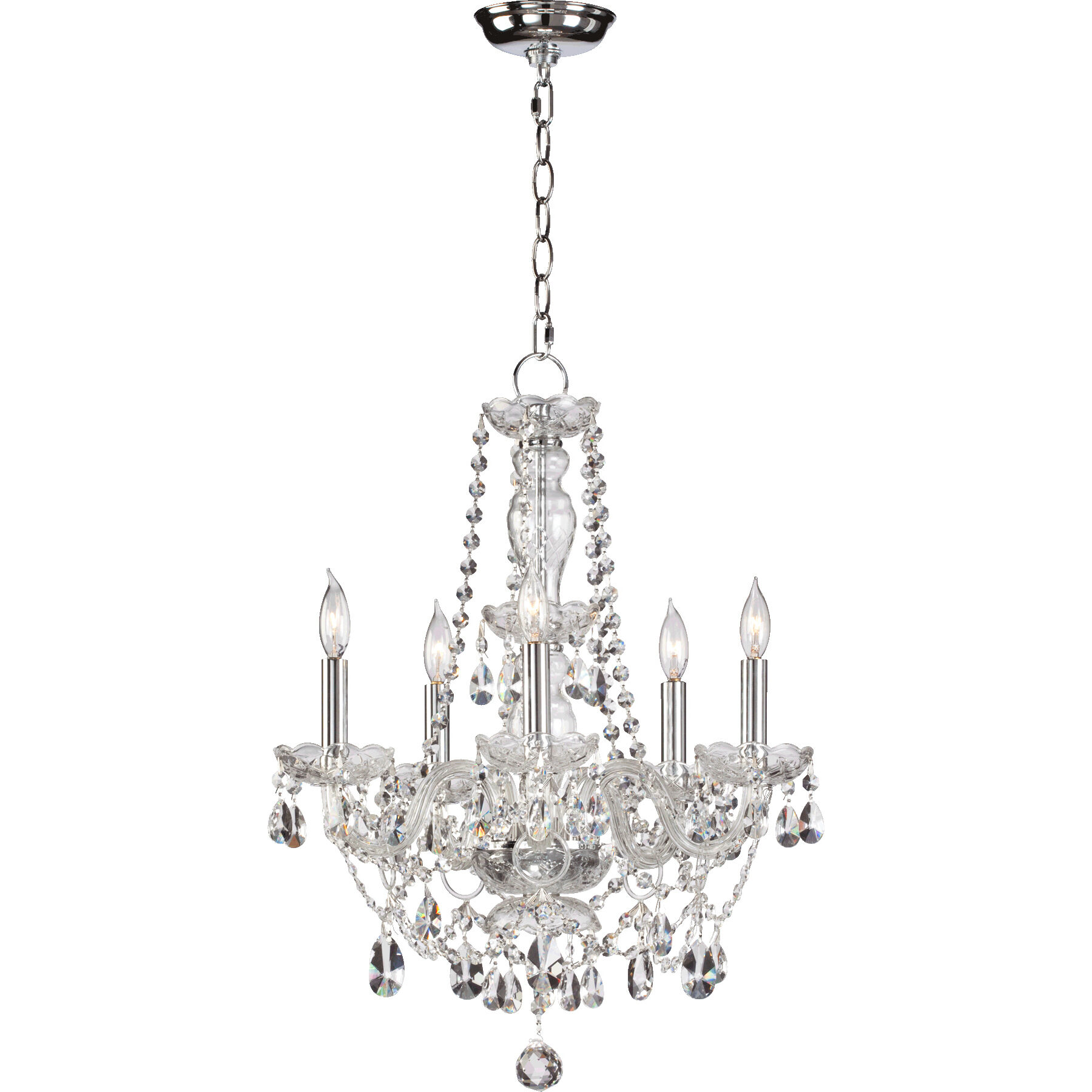 Bohemian Katerina 5 Light 17 inch Chrome Chandelier Ceiling Light