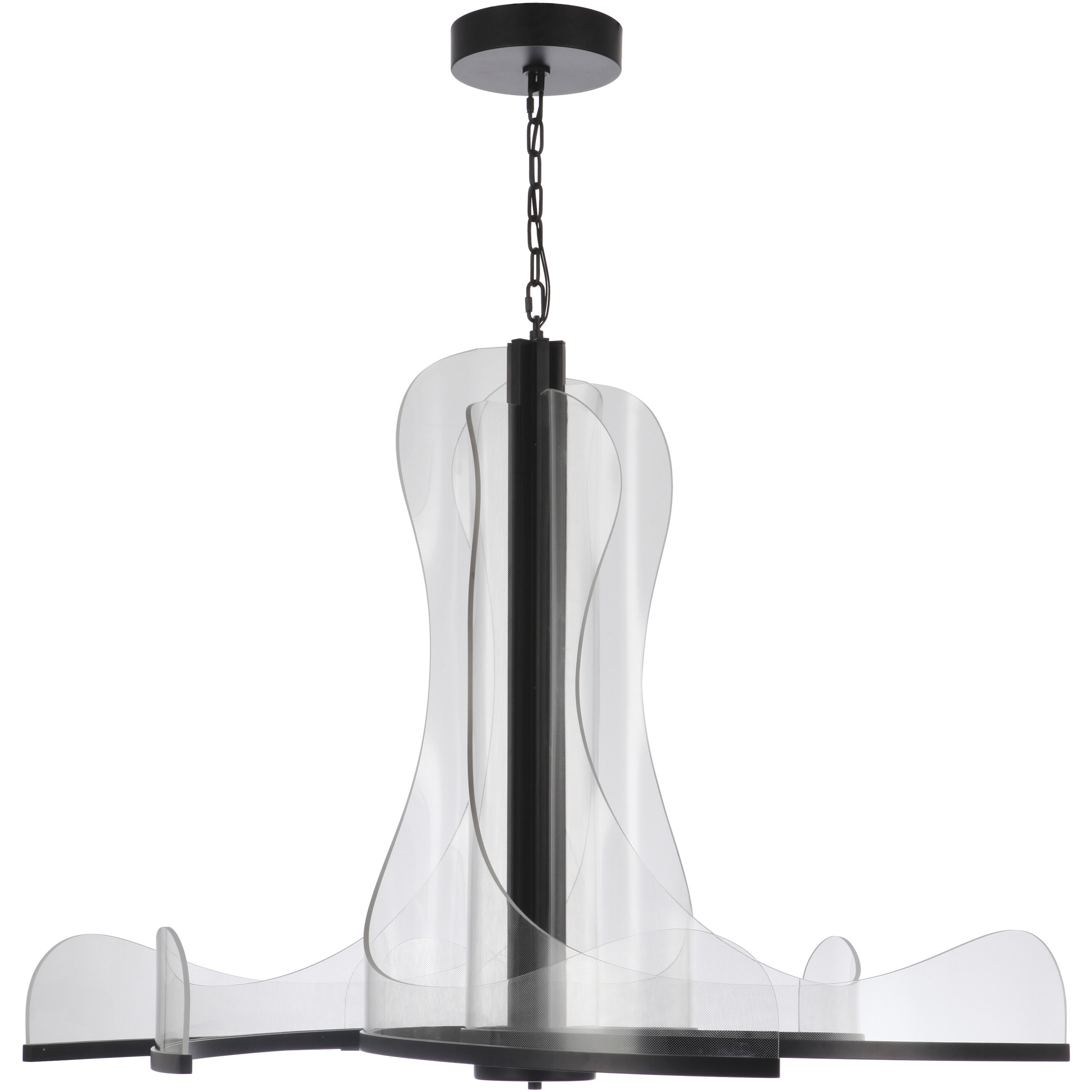 Estrella LED 47.25 inch Flat Black Chandelier Ceiling Light, 6 Arm