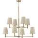 Mira 8 Light 37.5 inch Matte Brass Chandelier Ceiling Light