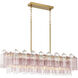 Addis 14 Light 51.75 inch Aged Brass Linear Chandelier Ceiling Light in Spring