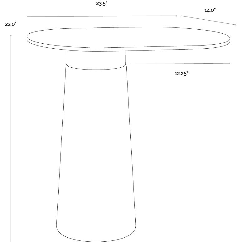 Lamont 23.5 X 22 inch Black / Brown Side Table
