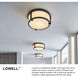 Lowell 2 Light 13.25 inch Chrome Indoor Flush Mount Ceiling Light