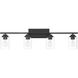 Clark 4 Light 35 inch Flat Black Vanity Light Wall Light