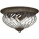 Plantation 3 Light 16 inch Pearl Bronze Indoor Bath Flush Mount Ceiling Light
