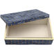 Midnight Bamboo 12 inch Blue and Brass Boxes, Set of 2