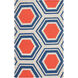 Fallon 36 X 24 inch Dark Blue, Terracotta, Beige Rug
