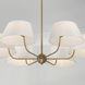 Welsley 6 Light 36 inch Aged Brass Chandelier Ceiling Light
