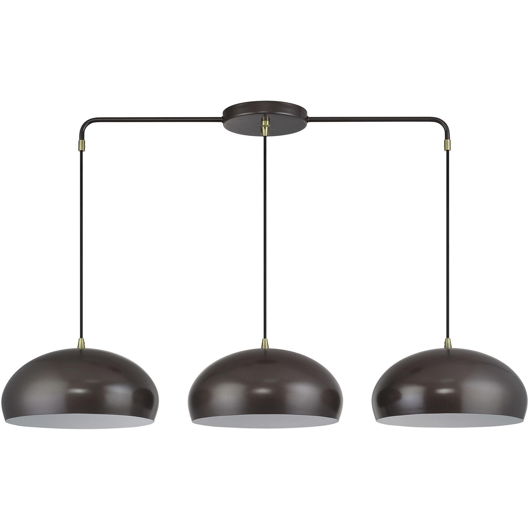 Domma 3 Light 48 inch English Bronze with Antique Brass Accents Linear Chandelier Ceiling Light, Extra Large