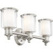 Middlebush 3 Light 24 inch Brushed Nickel Bath Vanity Wall Light