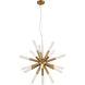 Empire LED 27 inch Golden Brass with Seeded Acrylic Chandelier Ceiling Light