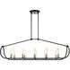 Archer 10 Light 48 inch Textured Black with Brushed Nickel Accents Linear Chandelier Ceiling Light