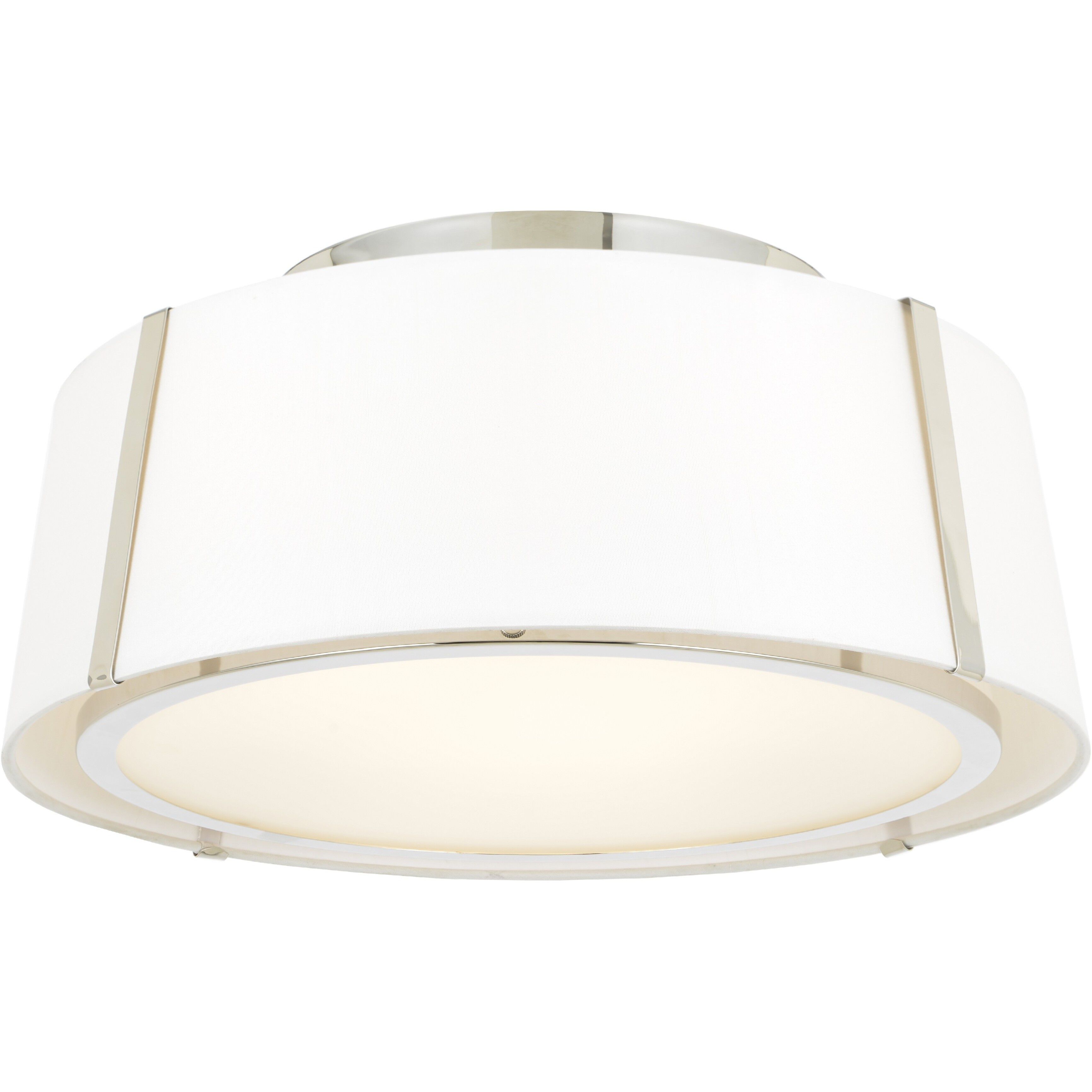 Fulton 3 Light 18 inch Polished Nickel Semi Flush Ceiling Light