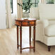 Jules 1-Drawer Round End Table in Medium Brown