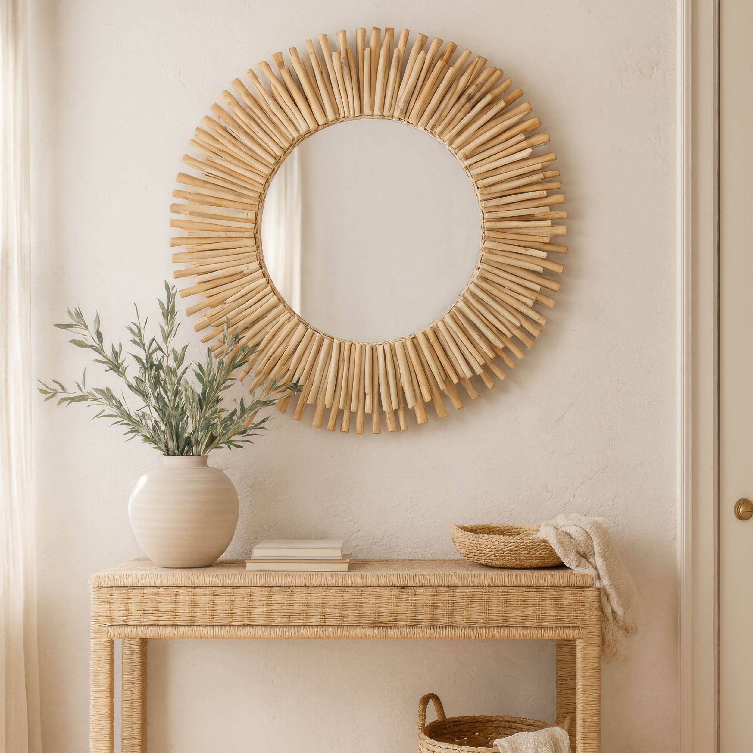 Drifter 34 X 34 inch Natural Driftwood Wall Mirror