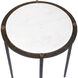 Wren 21.75 X 16.25 inch White Marble and Dark Bronze and Antique Brass Accent Table