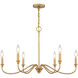 Annabelle 6 Light 30 inch Muted Brass Chandelier Ceiling Light
