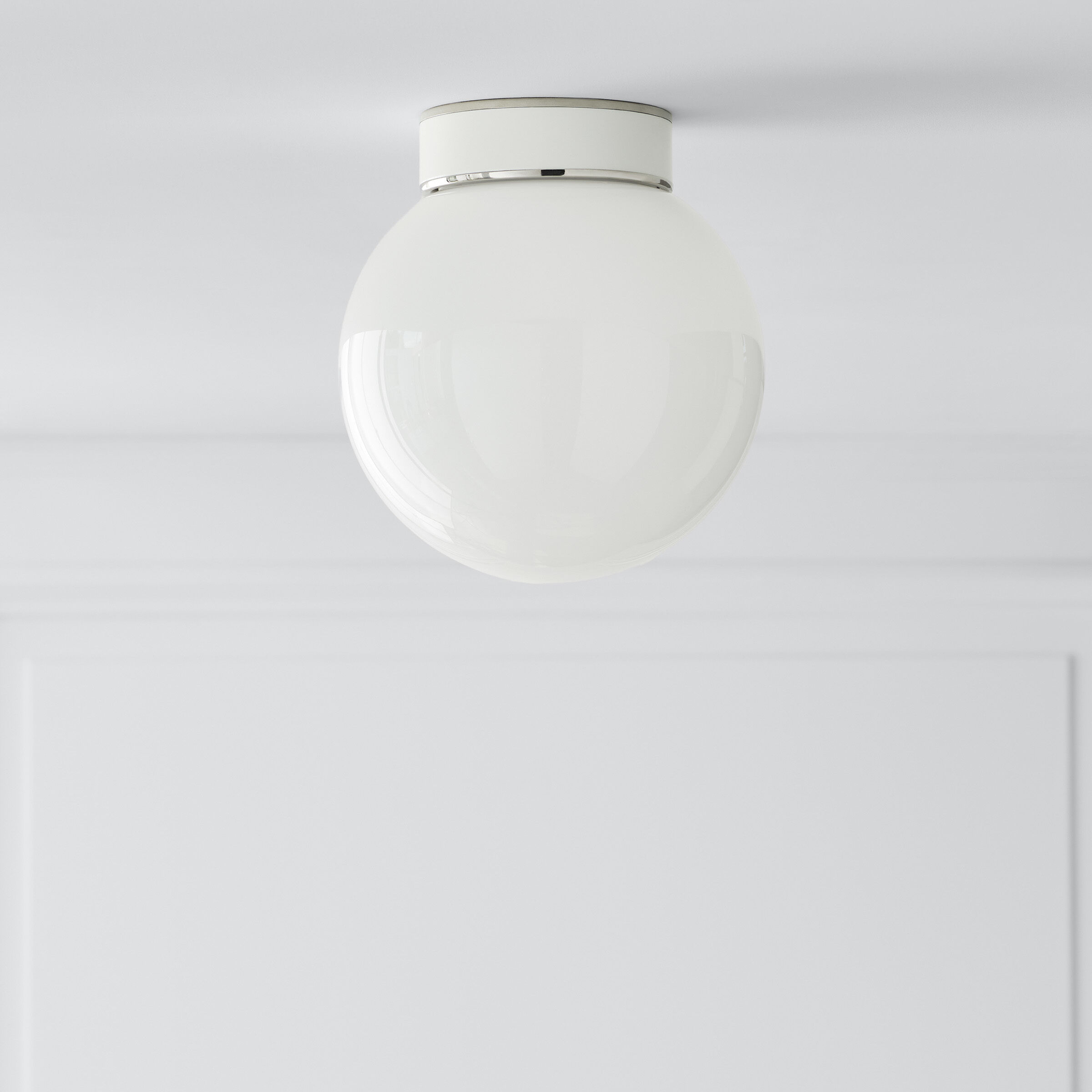 kate spade new york Monroe 1 Light 8.5 inch Polished Nickel Flush Mount Ceiling Light in Polished Nickel / Gloss White
