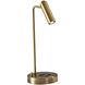 Kaye 17 inch 5.00 watt Antique Brass Desk Lamp Portable Light, with AdessoCharge Wireless Charging Pad and USB Port