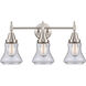 Caden 3 Light 24 inch Satin Nickel Bath Vanity Light Wall Light in Seedy Glass