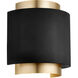 Fort Worth 1 Light 11 inch Noir and Aged Brass Wall Sconce Wall Light