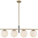 Alora Mood Zuri 4 Light 37 inch Brushed Gold Linear Pendant Ceiling Light