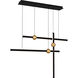 Harvick LED 44.25 inch Matte Black Linear Chandelier Ceiling Light, Medium