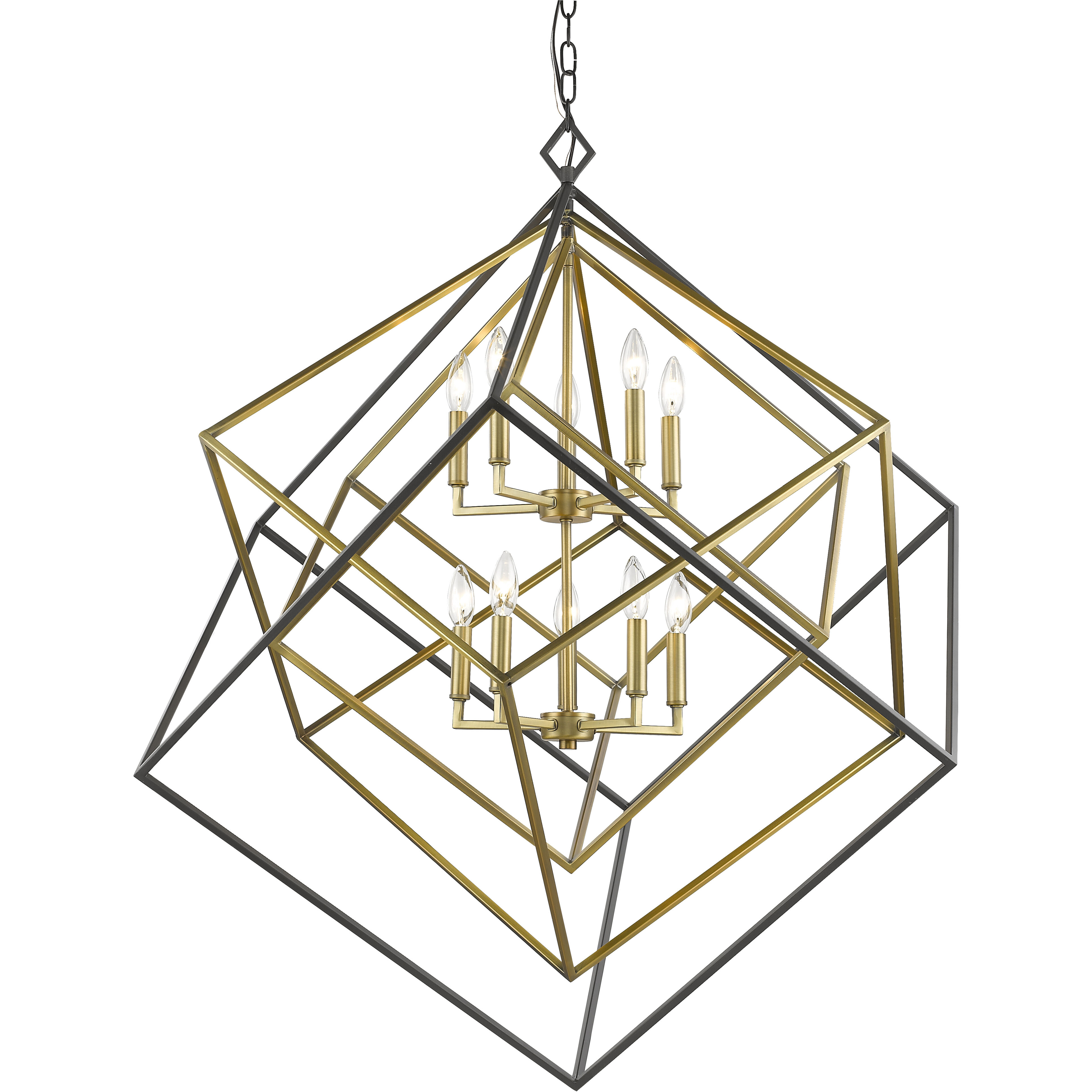 Euclid 10 Light 41.5 inch Olde Brass and Bronze Chandelier Ceiling Light