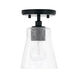 Baker 1 Light 5.5 inch Matte Black Pendant Ceiling Light, Convertible Dual Mount
