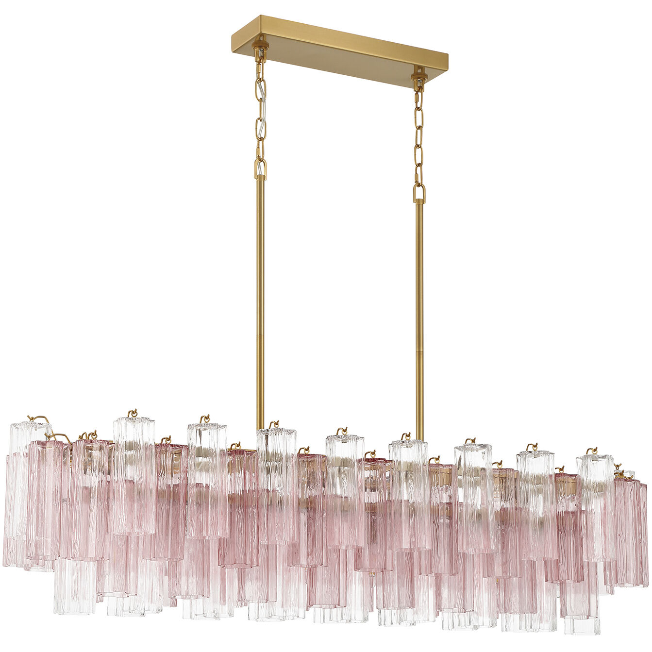 Addis 14 Light 51.75 inch Aged Brass Linear Chandelier Ceiling Light in Spring