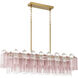 Addis 14 Light 51.75 inch Aged Brass Linear Chandelier Ceiling Light in Spring
