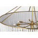 AERIN Jacqueline LED 45.5 inch Hand-Rubbed Antique Brass Basket Chandelier Ceiling Light in White Acrylic