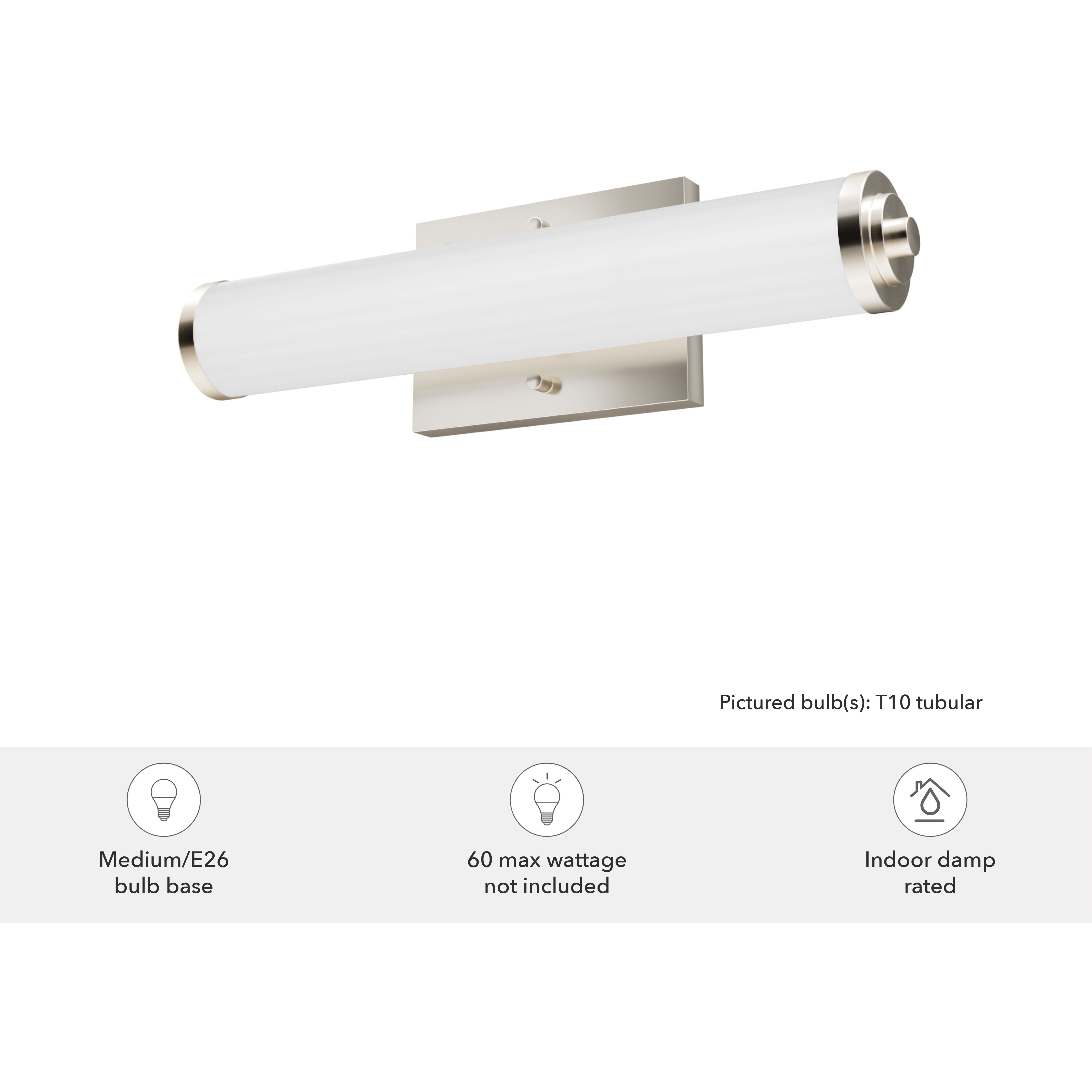 Holly Grove 2 Light 18 inch Brushed Nickel Vanity Light Wall Light, Small