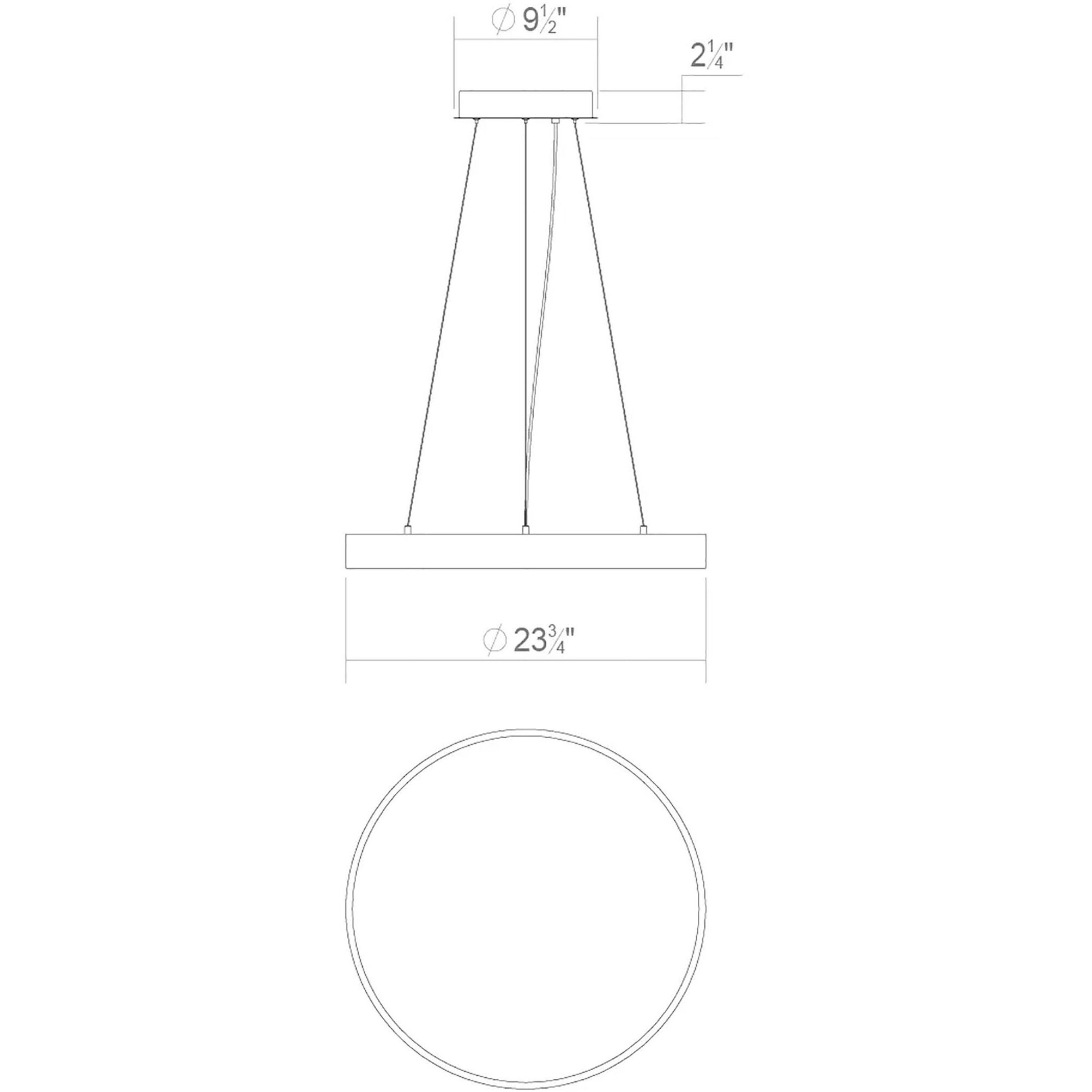 Pi LED 24 inch Satin White Pendant Ceiling Light