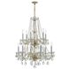 Traditional Crystal 12 Light 26.5 inch Polished Brass Chandelier Ceiling Light in Clear Hand Cut