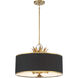 Caprio 4 Light 23.63 inch Natural Brushed Brass Pendant Ceiling Light