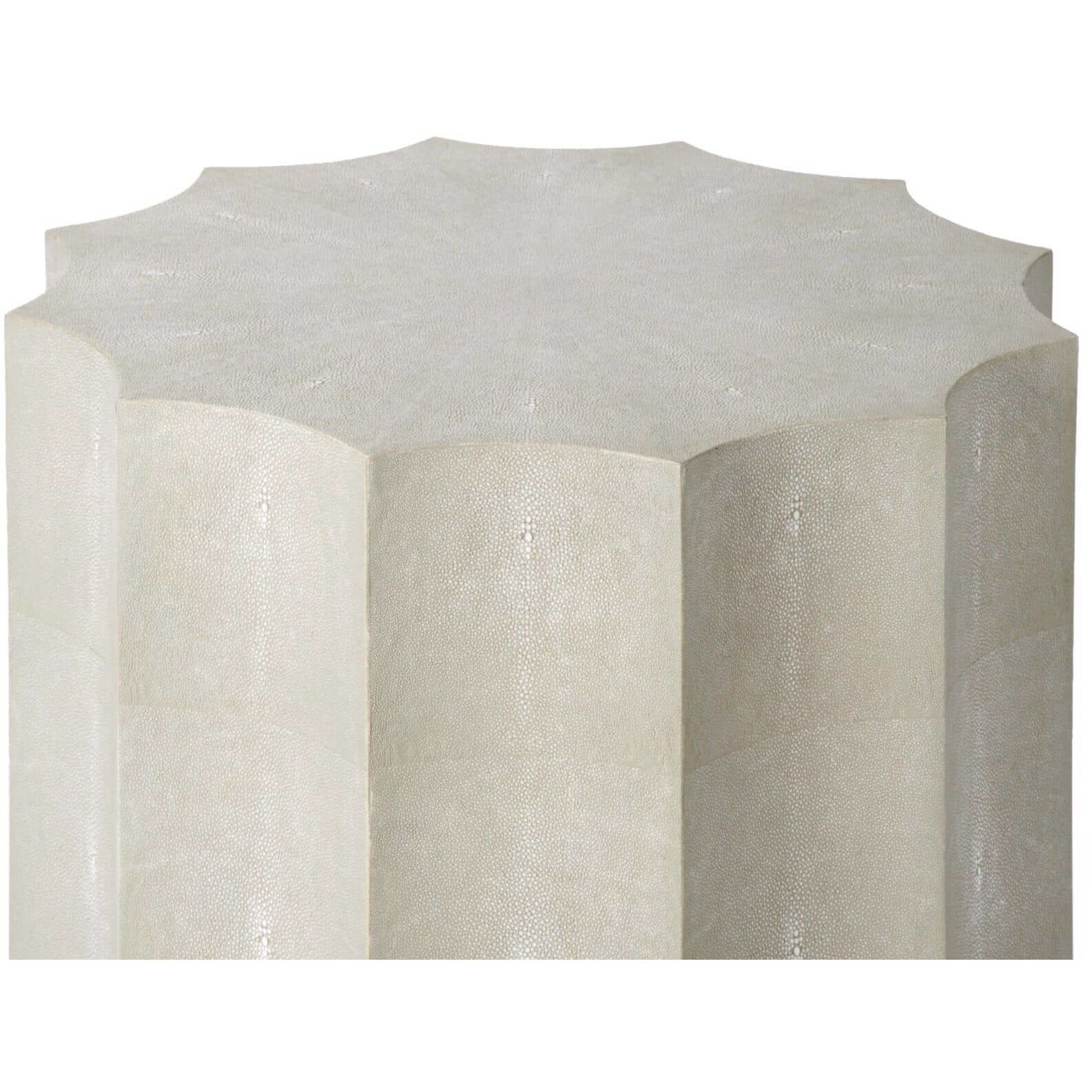 Marilyn 22 X 22 inch Ivory Grey Side Table, Scalloped