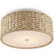 Colchester 1 Light 16 inch Sugar White/Natural Flush Mount Ceiling Light