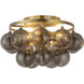 Alora Mood Faye 3 Light 17.75 inch Brushed Gold Semi-Flush Mount Ceiling Light in Smoked Glass