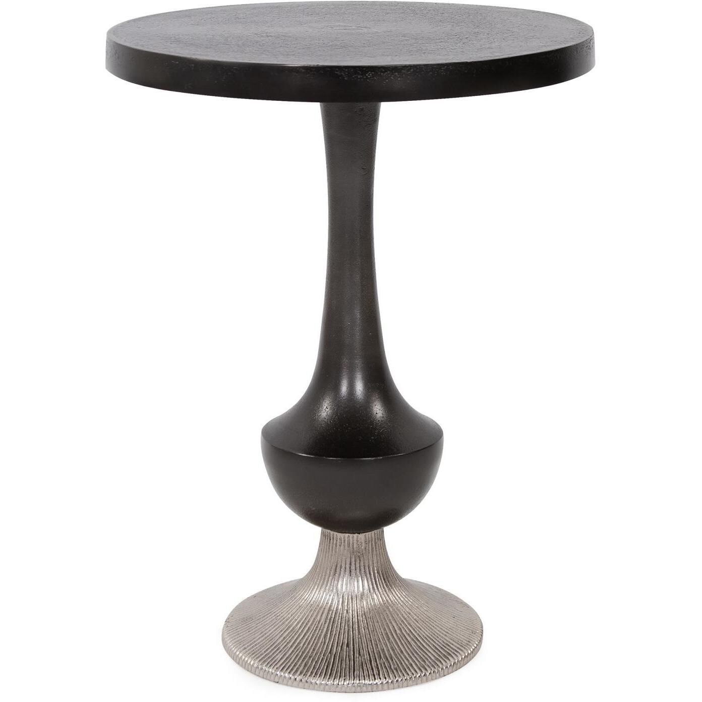 Swanson 20 X 15 inch Ebony and Nickle Drink Table