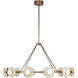 Dahlia LED 46.5 inch Vintage Brass Chandelier Ceiling Light