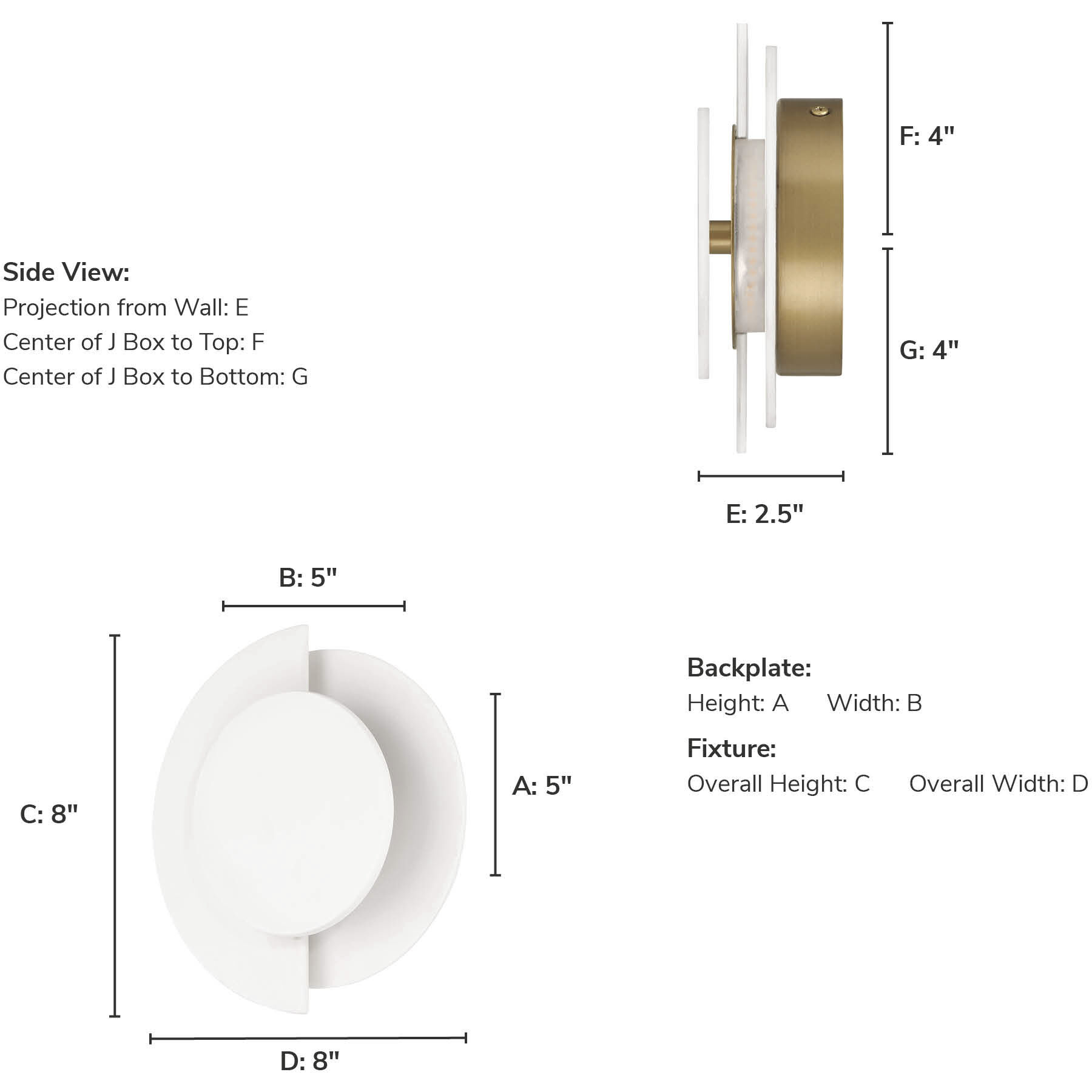 Opaline Crest 1 Light 8 inch Matte White Ceramic and Luxe Gold Sconce Wall Light, Medium
